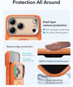 ESR iPhone 17 Series Classic Stash Stand Case with Camera Control Button (Frosted Orange) - Image 2